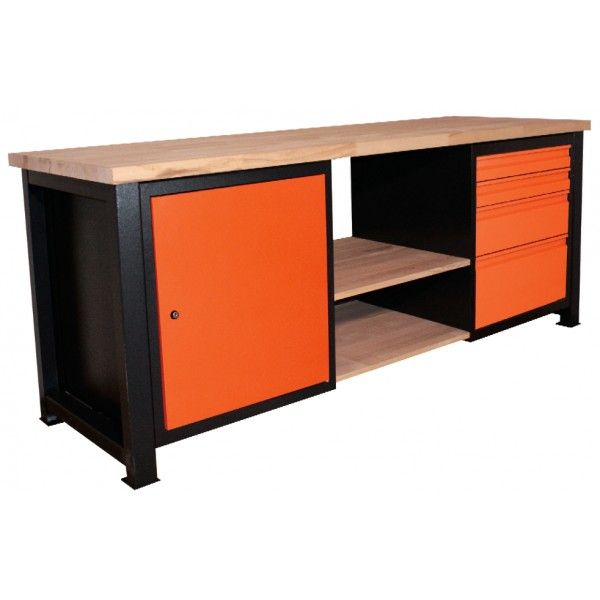 STÓŁ Warsztatowy P-2112 - DUŻY z szufladami szafką półką