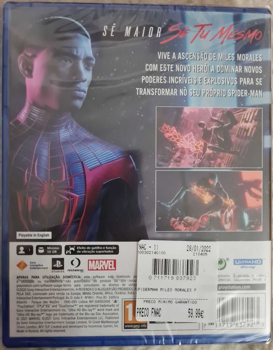 Spiderman Miles Morales PS5 Novo Selado C/ selo IGAC