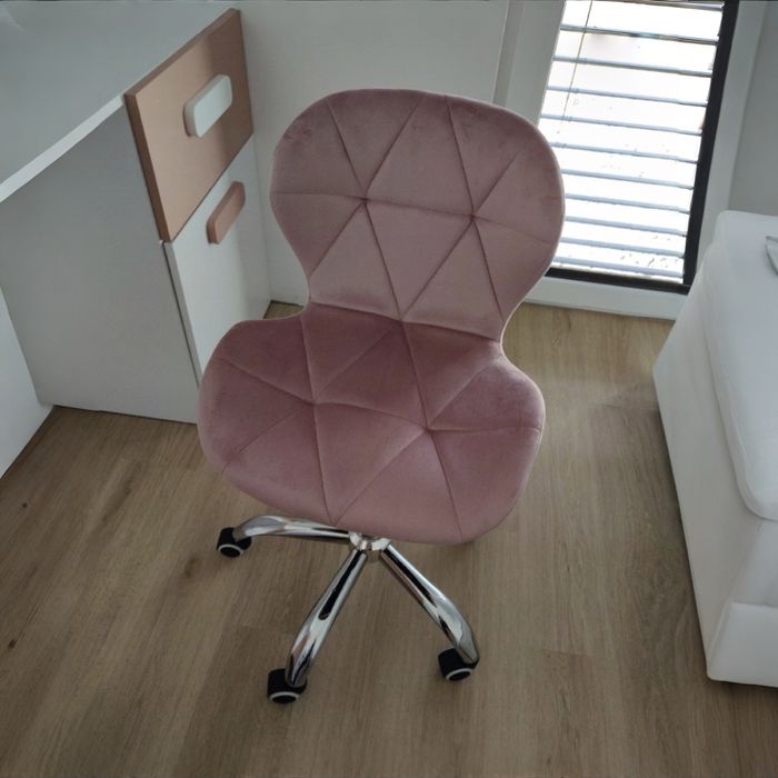 NOWE Krzesło Fotel Obrotowy Regulowany Welurowy Wygodny Miękki