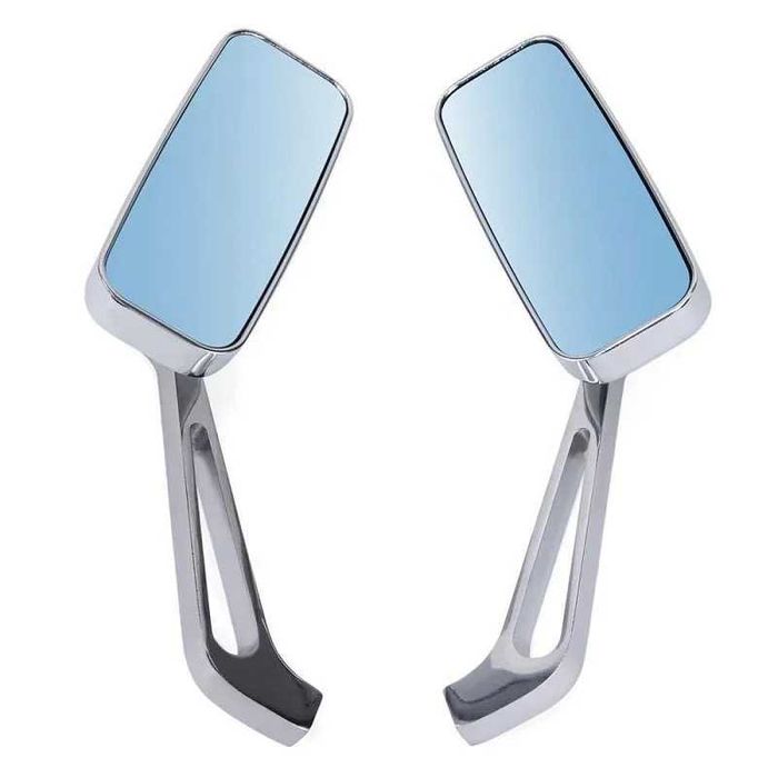 Par de Espelhos Retrovisores Retangulares de Haste Universal - 8/10mm