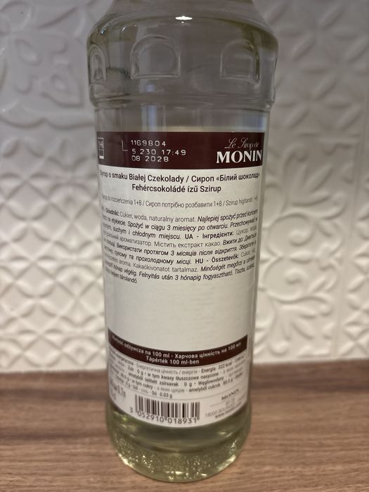 Syrop monin Biala czekolada 0.7l