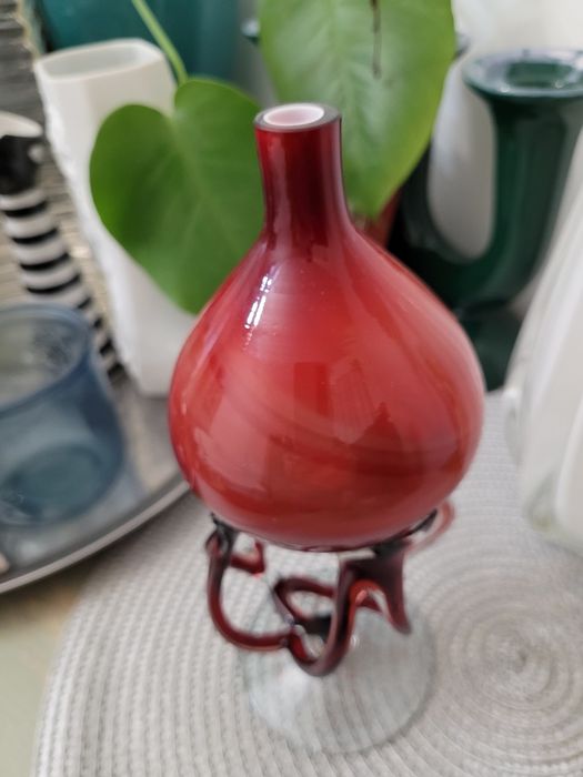 Lampka oliwna świecznik Józefina KROSNO szkło artystyczne