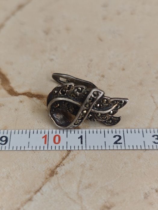 Винтажные серьги капельное серебро, сережки срібні