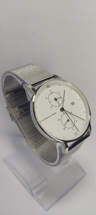 *29*Kapten & Son Zegarek analogowy 'Chrono Small Silver Mesh'