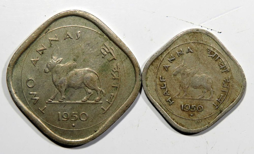MOEDAS India - 2 Exemplares escassos - veja as imagens - Só 6€