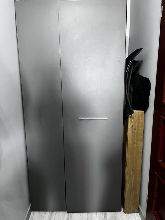 Szafa dwudrzwiowa ubraniowa (szara/grafit) wys. 195 cm, szer. 92 cm