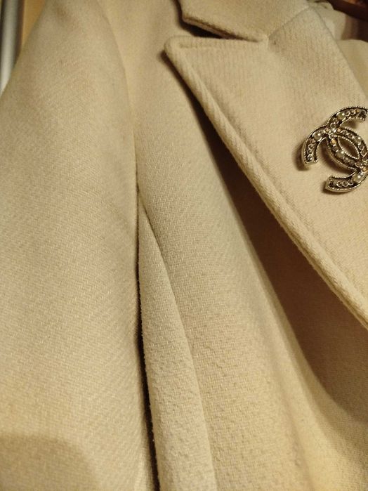 Płaszcz ecru H&M rozmiar S