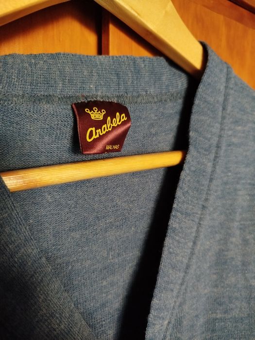 Cardigan de malha azul, M