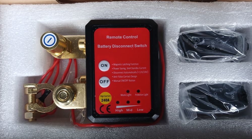 Дистанційний вимикач маси 12-24v, 240А + 2 Пульти / Реле відключення.