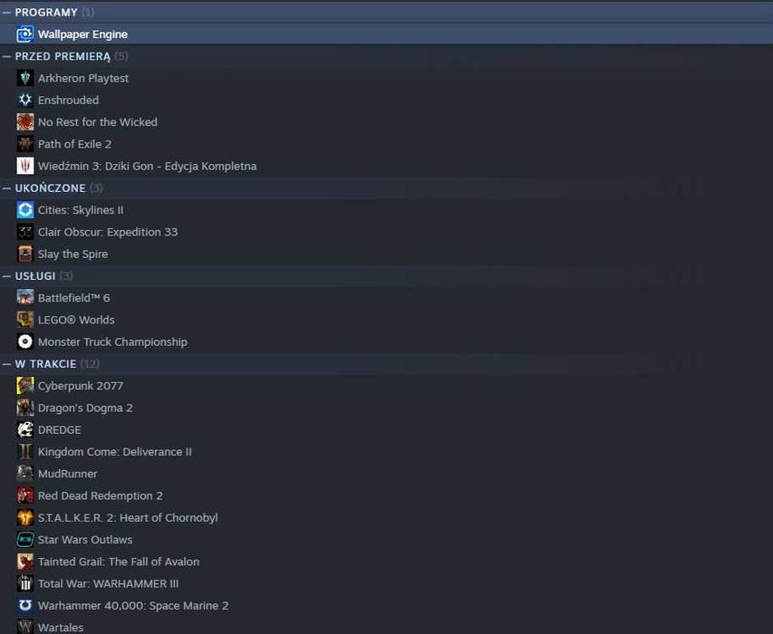 Gry na STEAM (łączna wartość ponad 2000 zł)