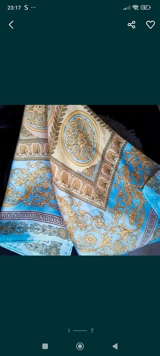 Nowa przepiękna chusta apaszka 70 x 70 cm jedwab sztuczny