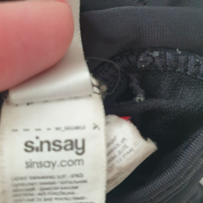 Sinsay kostium kąpielowy czarny jednoczęściowy