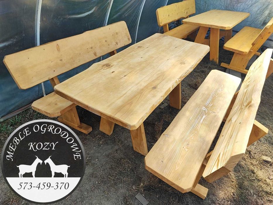 Meble ogrodowe drewniane góralskie biesiadne LITE DREWNO