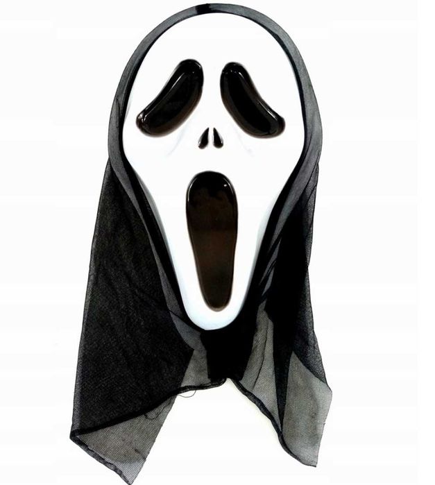 MASKA NA HALLOWEEN maska krzyk scream na przebranie strój czarna