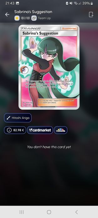 Carta de pokémon rara