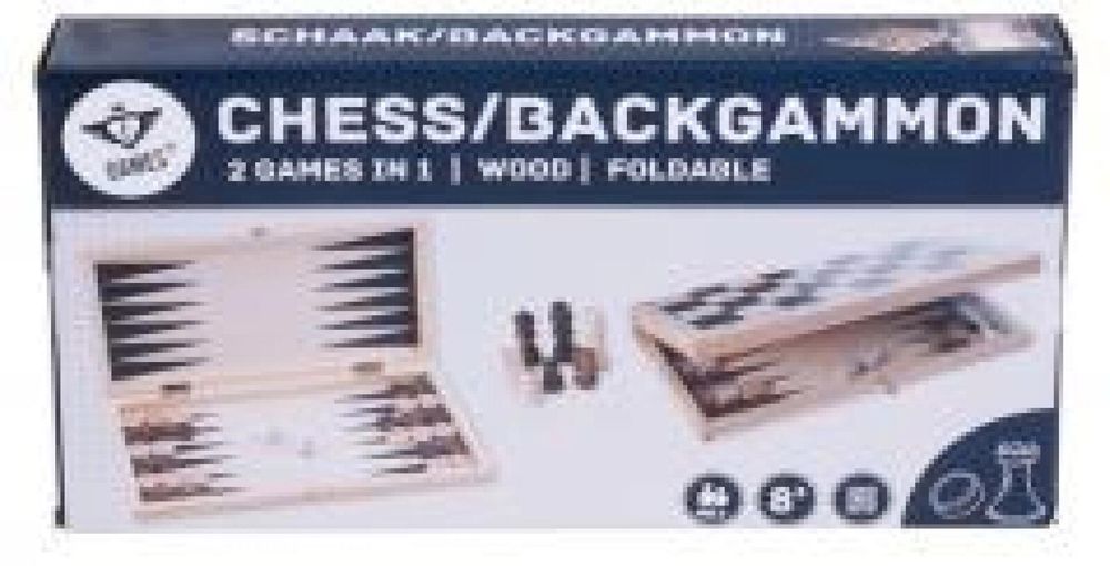 Szachy Backgammon drewniane Quint pudełko,200x40 mm