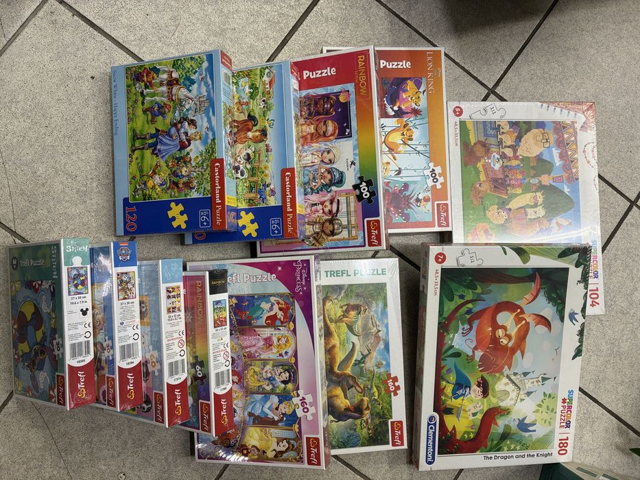 Puzzle nowe 30-180 szt kpl 12