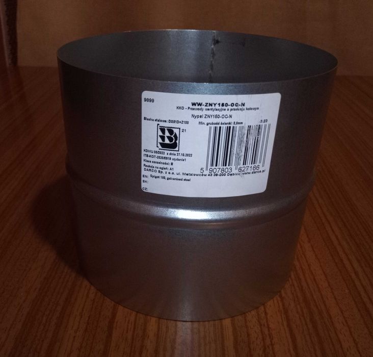 nypel rury 150mm stal galwanizowana grubość 0,5mm