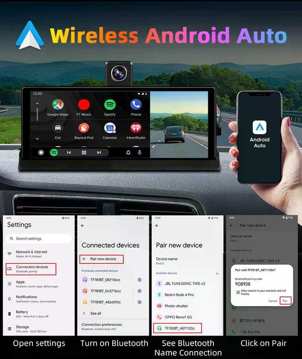 Програвач, Карплей, Андроїд К60 Pro з реєстратором 4/64 Гб