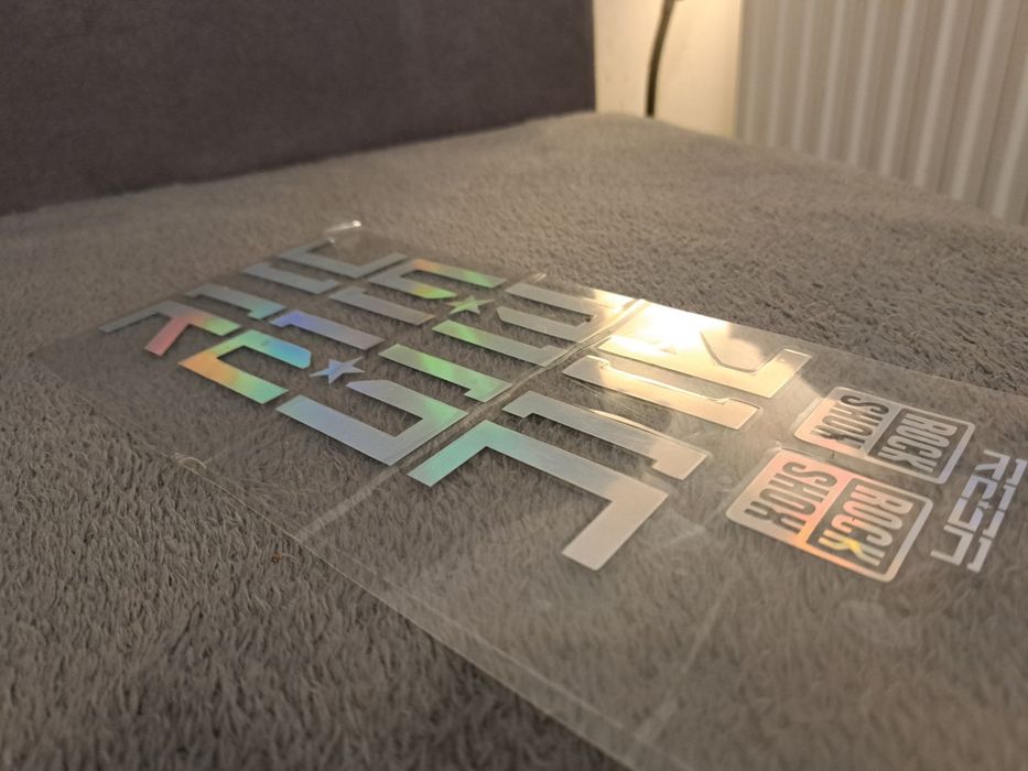 RockShox REBA Naklejki Amortyzatora Odblaskowe Srebrne Kameleon NOWE