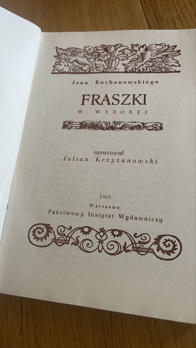 jan kochanowski fraszki piw