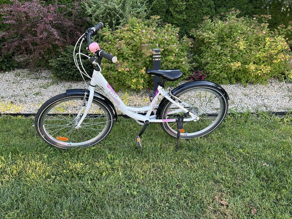 Rower miejski 24” damka bialy, rozowy damski dla dziewczynki,city 24