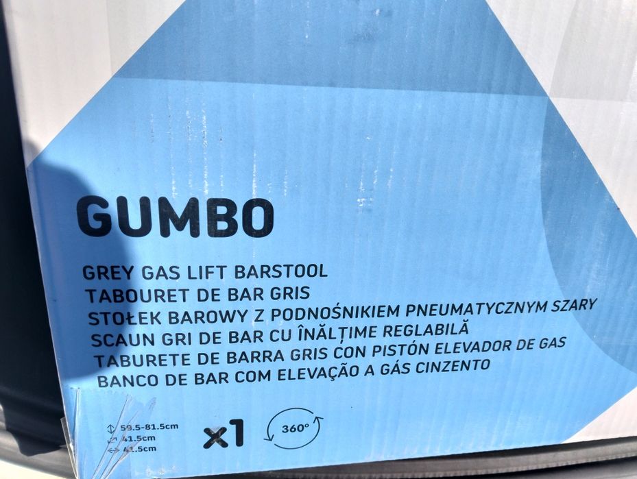 Hoker Stołek barowy Nowy szary