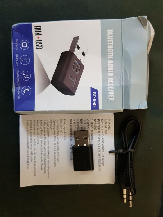 Блютуз аудио ресивер Bluetooth приёмник для AUX входа магнитолы