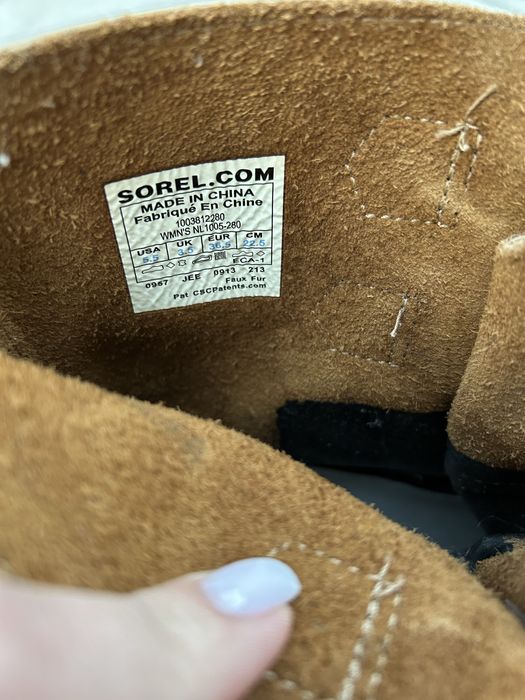 кожаные зимние непромокаемые сапоги чоботи снегоходы sorel 36-36,5p