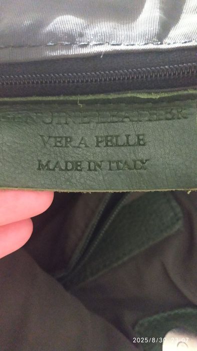 Сумка  Італія шкіряна зелений колір