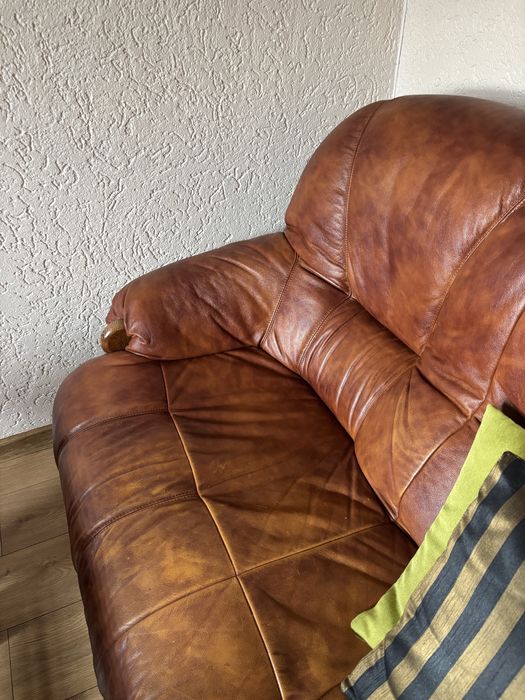 komplet wypoczynkowy skórzany