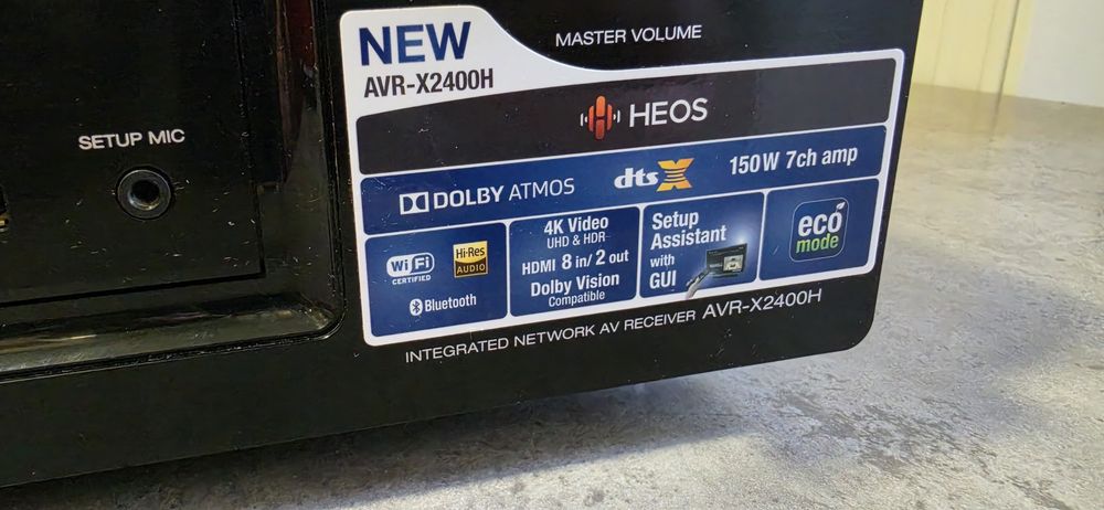Denon AVR-X2400H – мережевий 7.2 AV-ресивер, Dolby Atmos, мікрофон Audyssey/ 4K HDR, Wi-Fi, Bluetooth