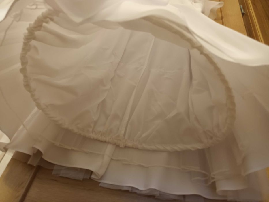 Sukienka komunijna, torebka, bolerko i wianek