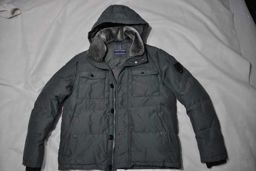 TOMMY HILFIGER XL kurtka puchowa męska zimowa z kapturem bomberka i20v