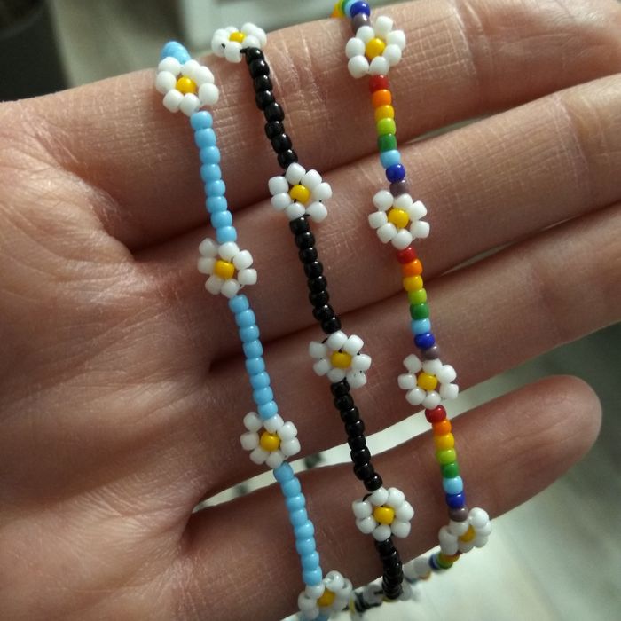 Naszyjnik, choker Daisy Chain, naszyjnik kwiatuszki, stokrotki
