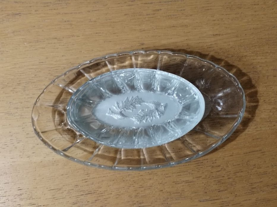 Szklane półmiski śledziówki "OSTY" HSG Ząbkowice Vintage