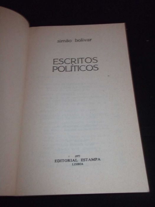 Livro Escritos Políticos Bolívar Estampa