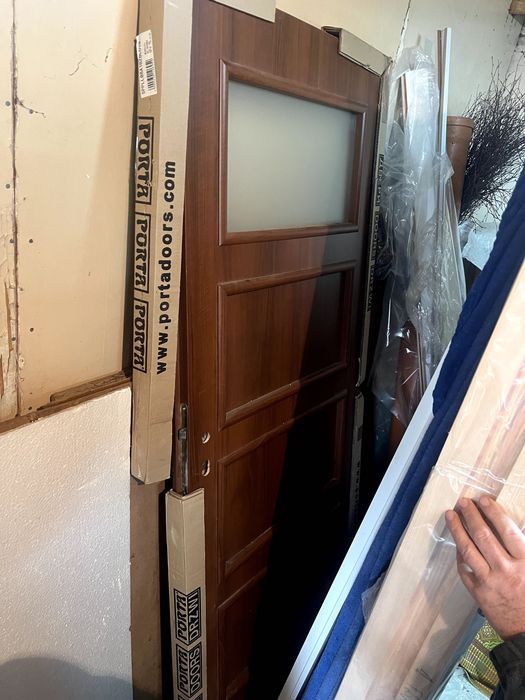 Skrzydło drzwiowe nowe 80x202 brąz/białe