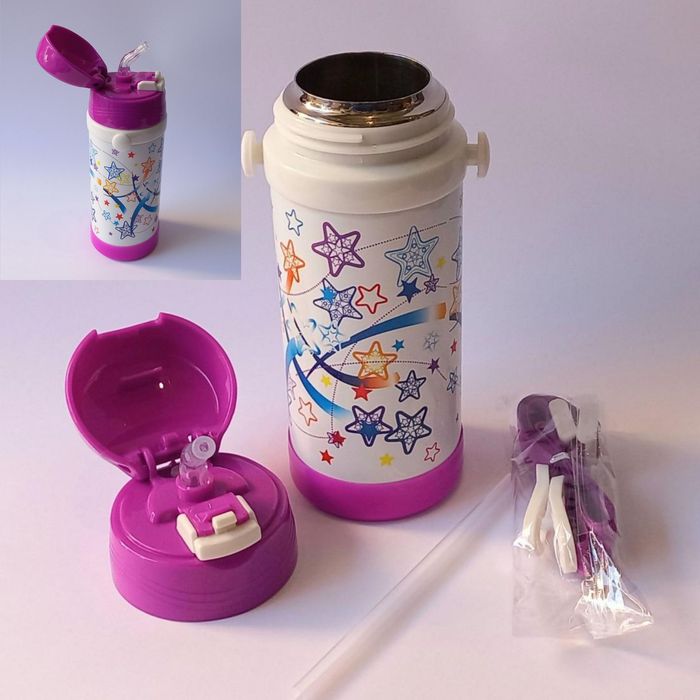 Термос дитячий з трубочкою та ремінцем 320 мл А ПЛЮС