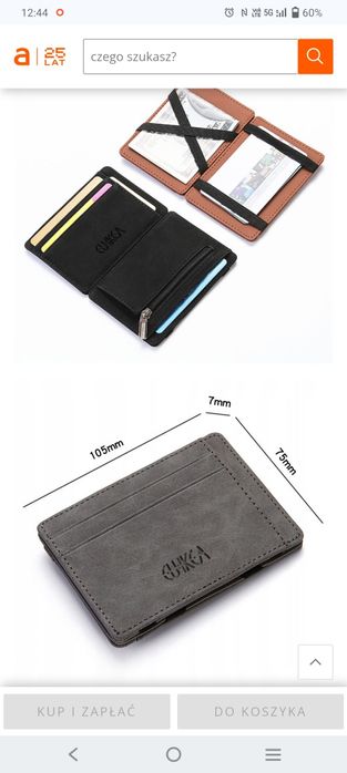 Ultra Cienki Męski Portfel Mini, brązowy