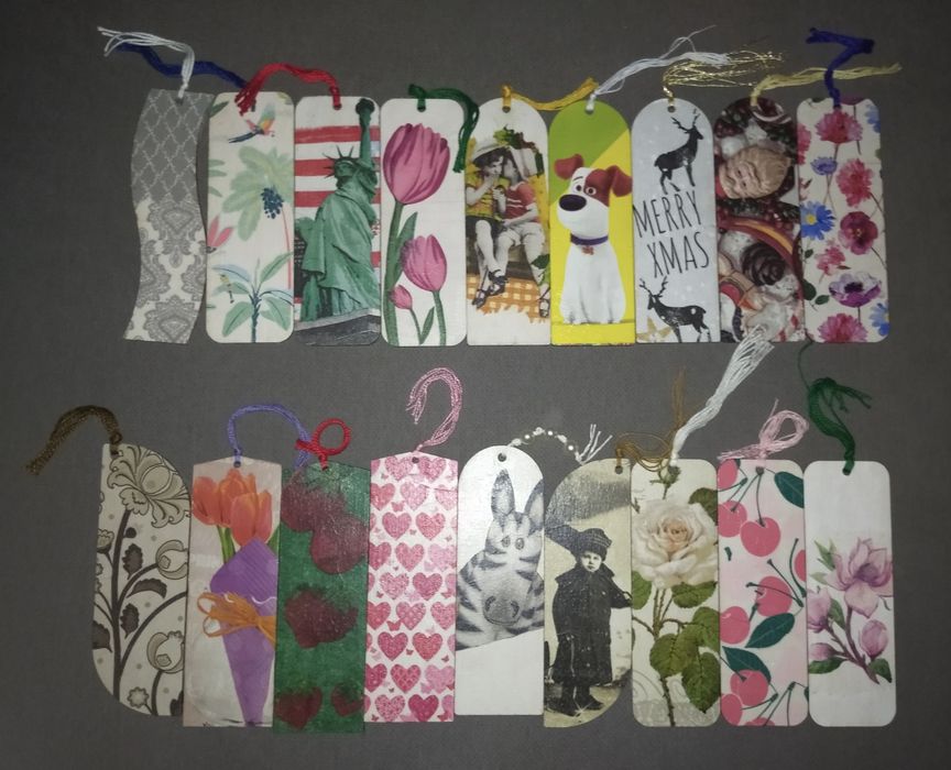 Zakładka do książki decoupage jednostronna