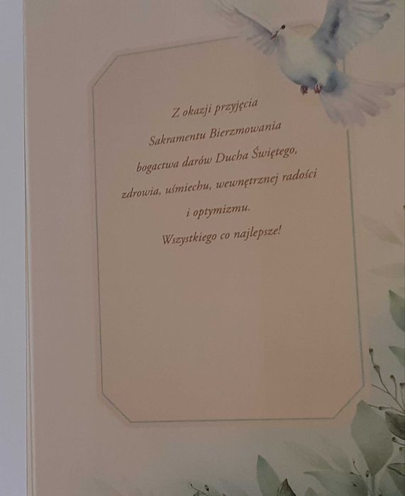 Karnet kartka Pamiątka bierzmowania