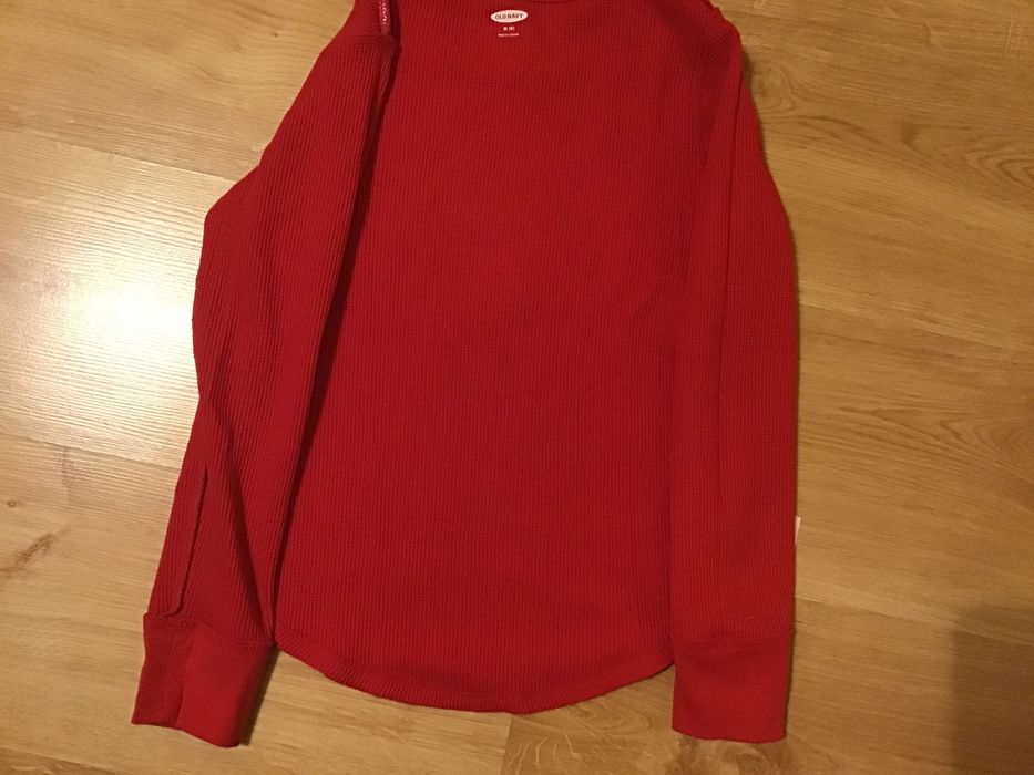 Bluzka czerwona z Mikołajem  OLD NAVY USA-M-8 lat,128 cm