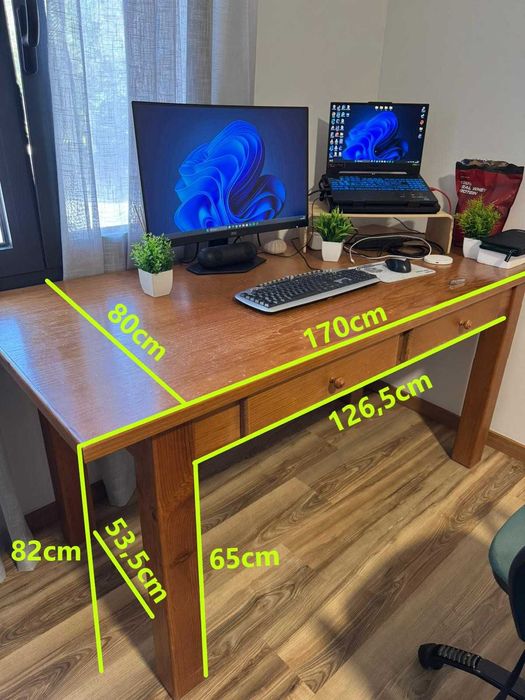 Secretaria em madeira com duas gavetas