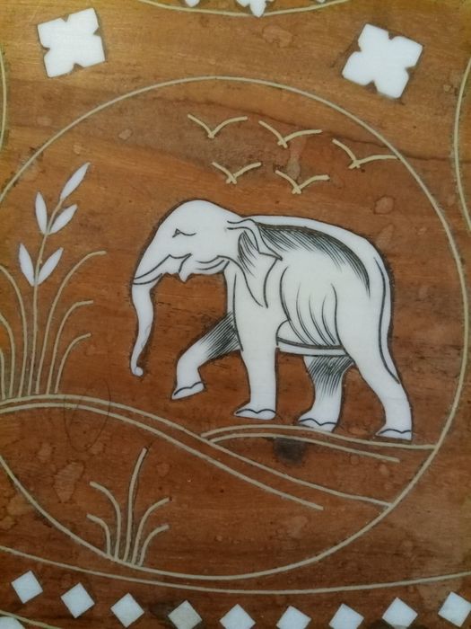 Vintage floor-standing table or side table with inlays64309579978371123