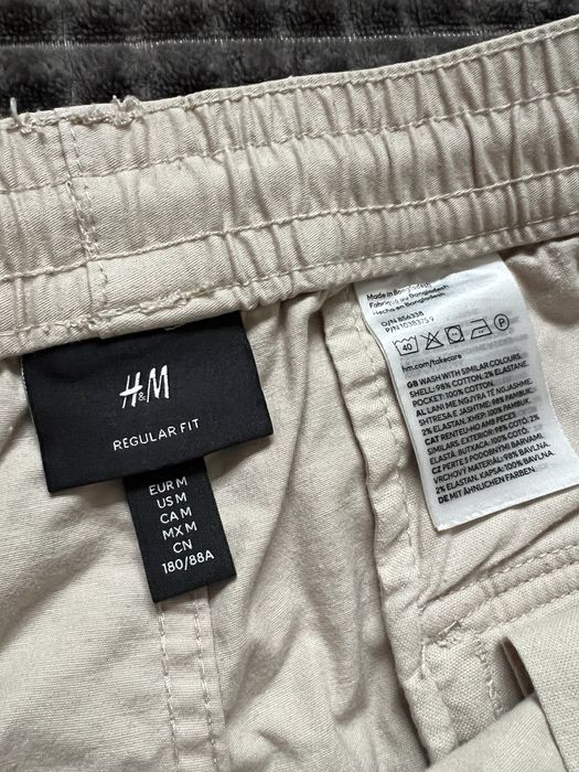 H&M (M) Cargo Shorts шорти чоловічі карго пісочний колір світлі