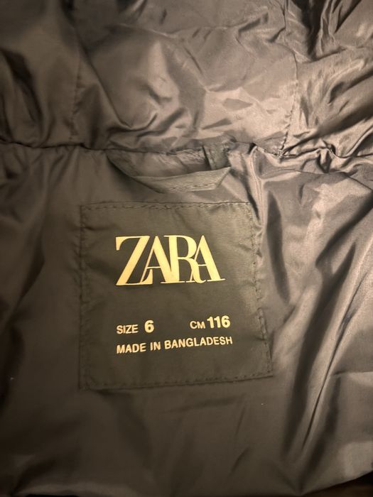 Kurtka zara dziewczynka chlopiec 116 6 lat puchowa czarna