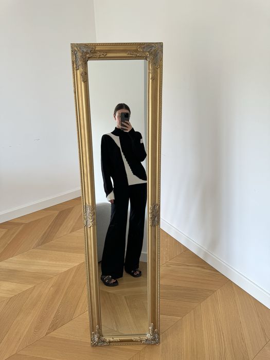 Joseph czarno-biały sweter M 38 Merino półgolf wełna Toteme