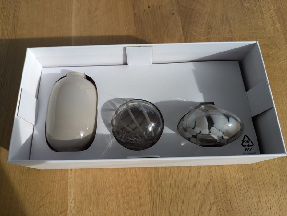 H&m  Home mini wazoniki szklane kamienny beż