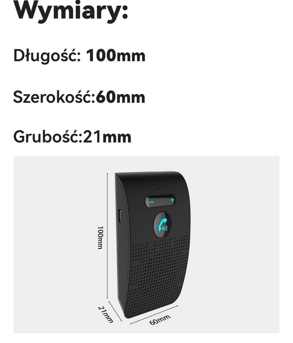 Zestaw głośnomówiący do samochodu nowy